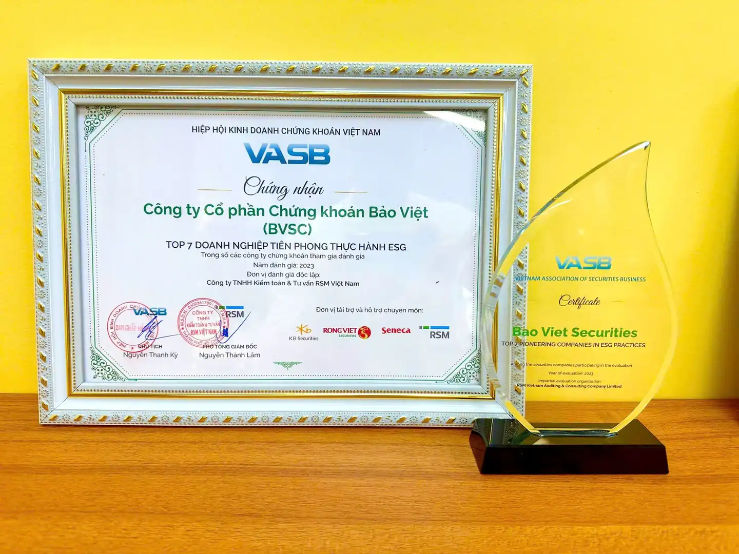 BVSC vinh dự có mặt trong danh sách Top 7 doanh nghiệp tiên phong thực anh ESG